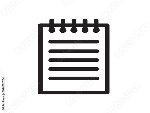 minimalist jotter notepad with five blank lines flat design vector illustration