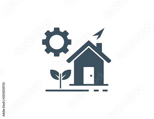 Icon showing growth, innovation, and home development