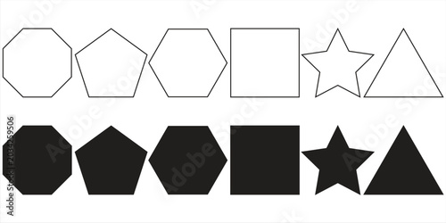 Billede på lærred Printquadrangle, pentagon, hexagon, octagon icon