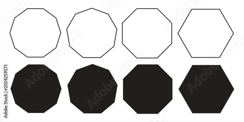 Obraz na plátne Printquadrangle, pentagon, hexagon, octagon icon