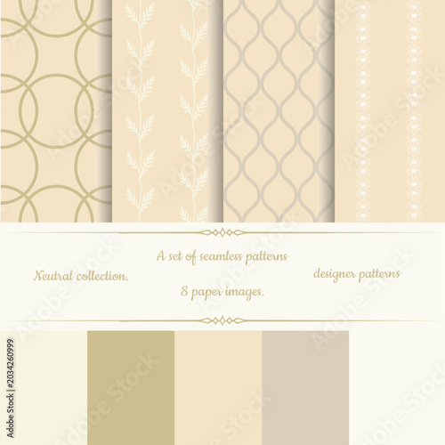 Elegant Daisy and Geometric Seamless Patterns