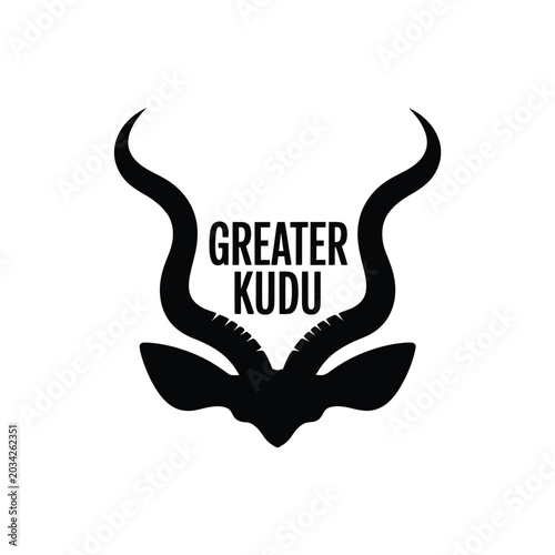 Foto Kudu Silhouette With Text Minimalist Black And White Design
