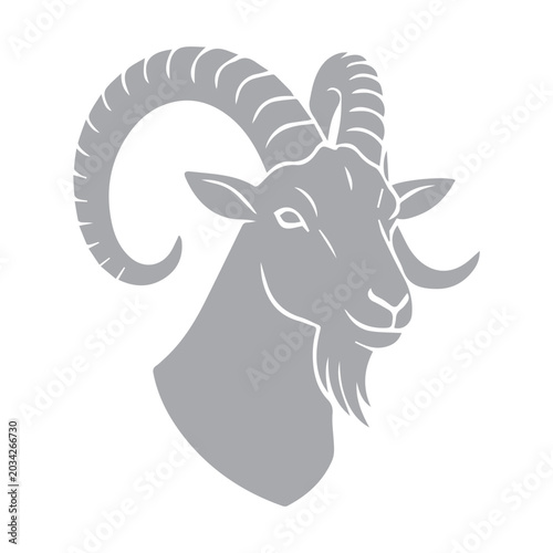 Fényképezés Goat Head Silhouette