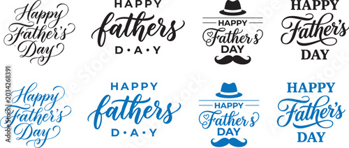 Happy Fathers day Calligraphy Design Collection.