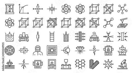 Black and white technology symbols.