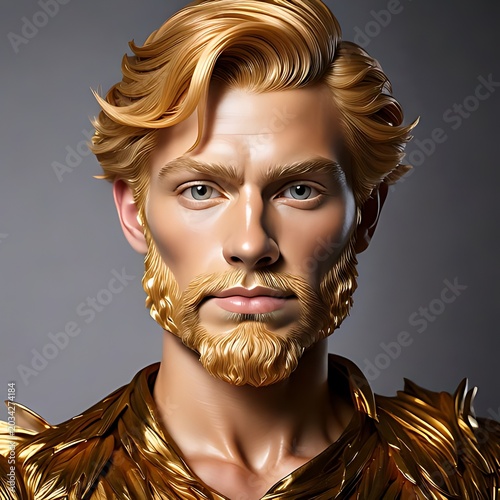 Golden-haired man with stylized armor