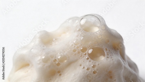 Foamy liquid with bubbles