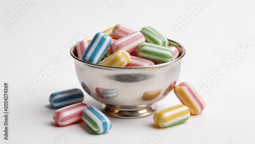 Candies in a Metal Bowl
