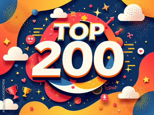 top 200 vector illustration