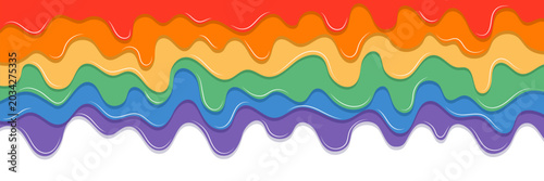Schilderij op canvas Paint slime splat for drip color vector and stain lgbt rainbow flow