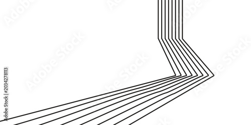 Bilde på lerret Abstract perspective line wave stripes with 3d dimensional effect