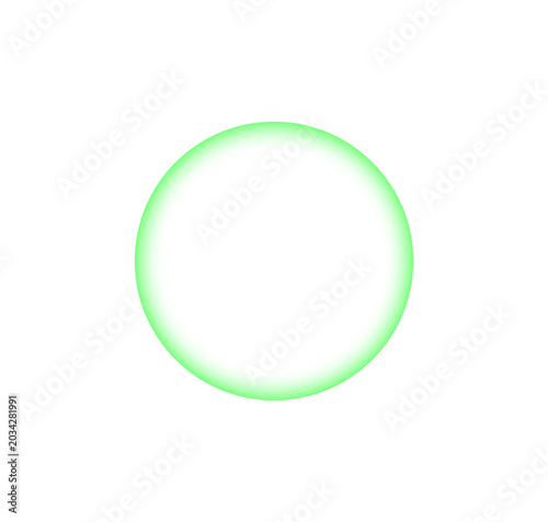 Glowing green circle on a plain transparent background