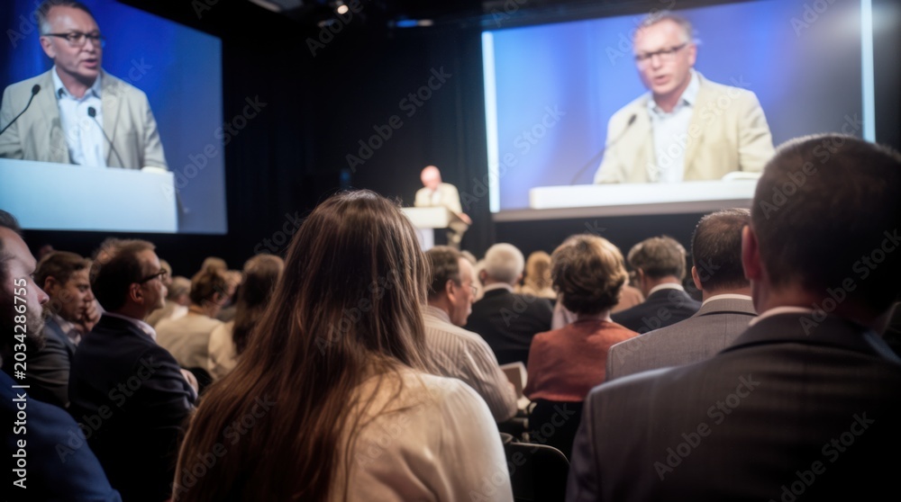 Fototapeta premium Audience Watching Presentation at Conference 