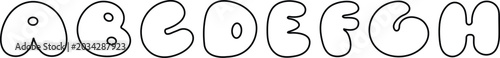 Bubble font alphabet letters abcdefg