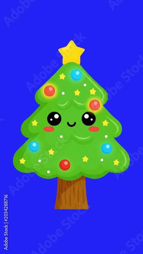 Cute Christmas Tree 2D Animation Video