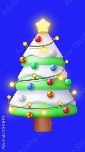 3D Christmas Tree Animation Video