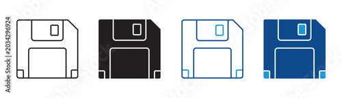 Valokuva Save Icon set Interface Button Symbol Digital Technology Illustration Vector