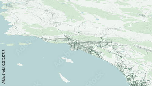 Foto Modern minimalist vector map of Los Angeles, California, USA