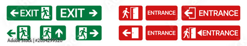 Foto Public Safety Exit and Entrance Signage Bundle Featuring Emergency Evacuation Di