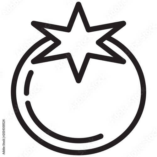 Tomato outline icons, minimalist vector illustration, simple concept, editable stroke, Isolated on white background