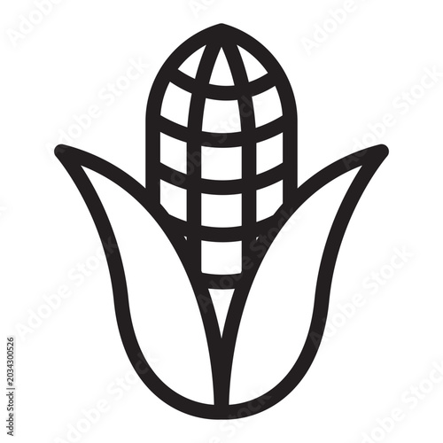 Corn outline icons, minimalist vector illustration, simple concept, editable stroke, Isolated on white background