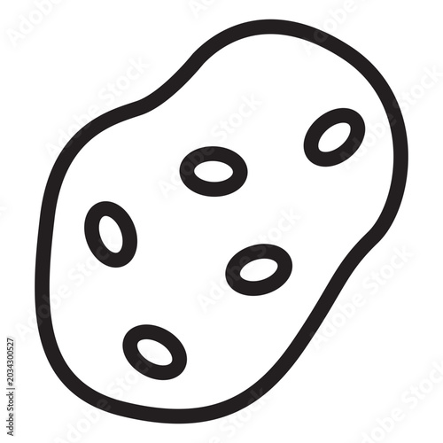 Potato outline icons, minimalist vector illustration, simple concept, editable stroke, Isolated on white background