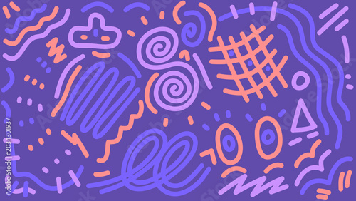 Unique abstract colorful doodle image collection