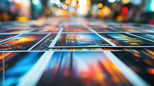 Vibrant Promotional Prints with Clean Typography Displayed in Professional Studio Lighting