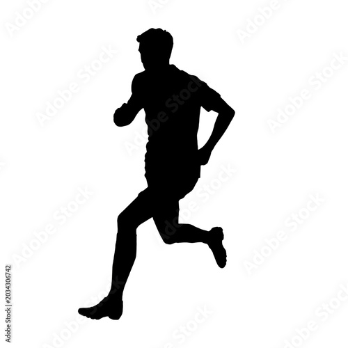 football player silhouette of a running athlete man vector illustration