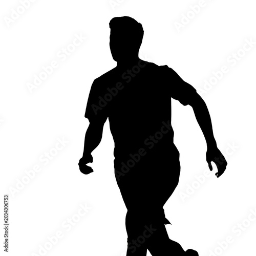 football player silhouette of a running athlete man vector illustration