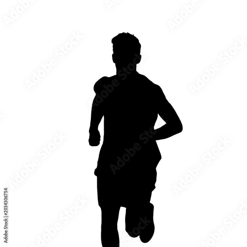 football player silhouette of a running athlete man vector illustration