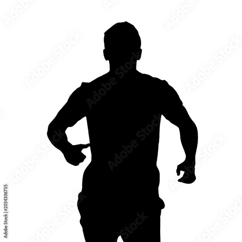 football player silhouette of a running athlete man vector illustration