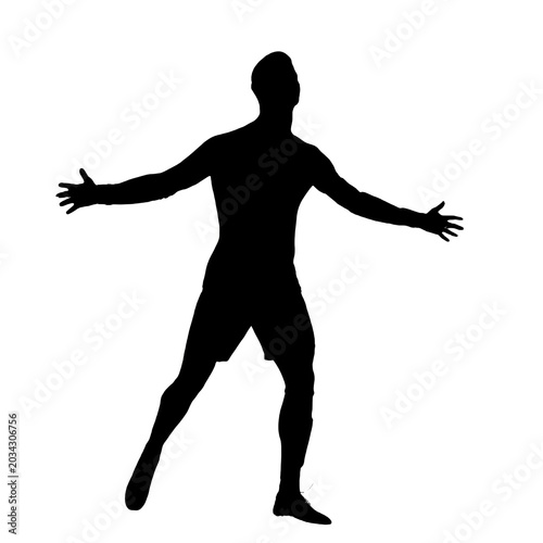 football player silhouette of a running athlete man vector illustration