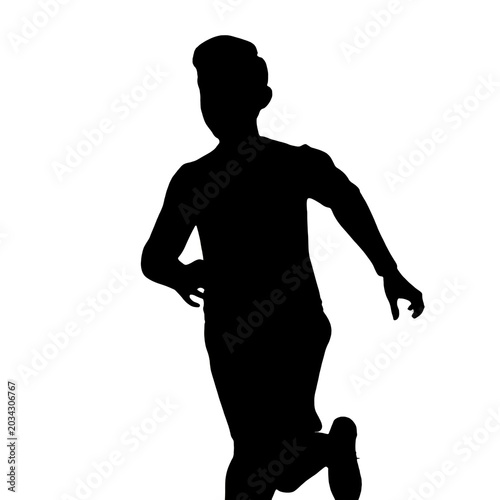 football player silhouette of a running athlete man vector illustration