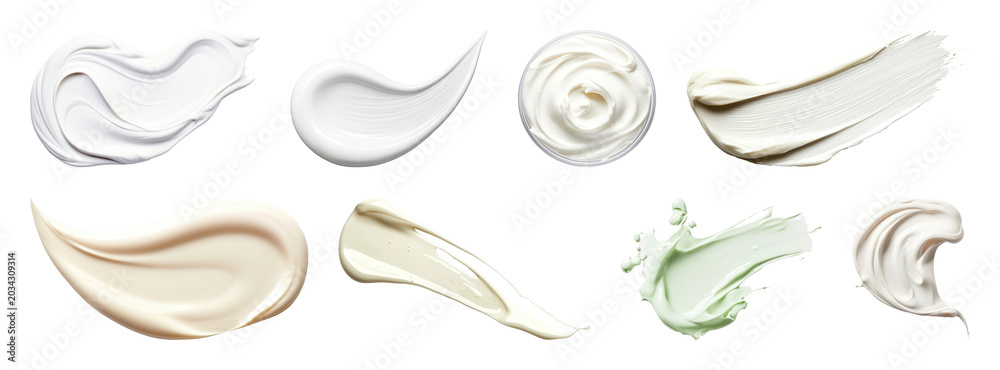 Obraz premium PNG Colorful cream texture swatches on transparent background