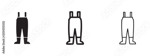 Schilderij op canvas Three wader icons in different styles: solid black, outlined, and thick outlined