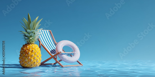 pineapple on a tropical beach