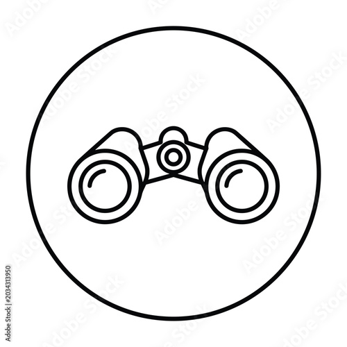 Foto Minimalist outline icon of binoculars for travel and exploration UI design