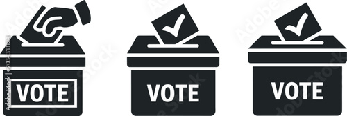 Tableau sur toile Referendum icon elements vector illustration, modern flat voting symbol set with