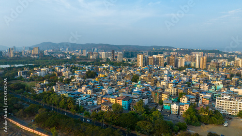 Fotografie Navi Mumbai cityscape aerial drone view Maharashtra India
Drone shot of Navi Mum