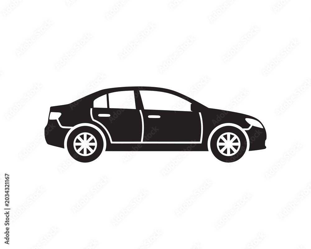 Fototapeta premium Black sedan car icon