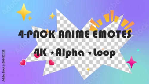 Kawaii Anime Emotes 4-in-1 Set