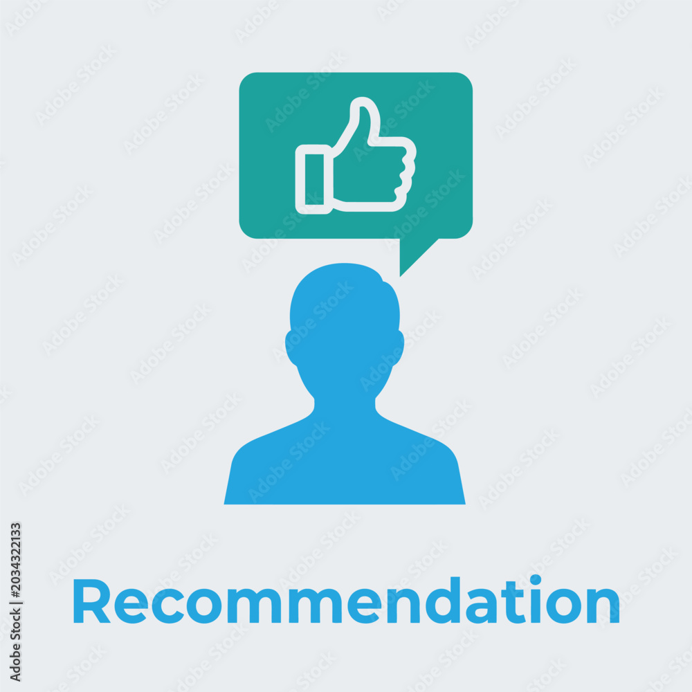 Fototapeta premium Vector graphic illustration Blue thumbs up recommendation icon