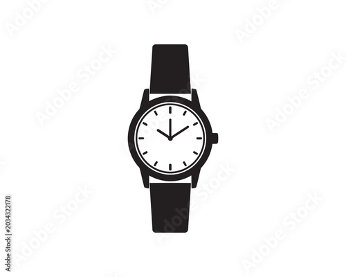 Black watch with white face