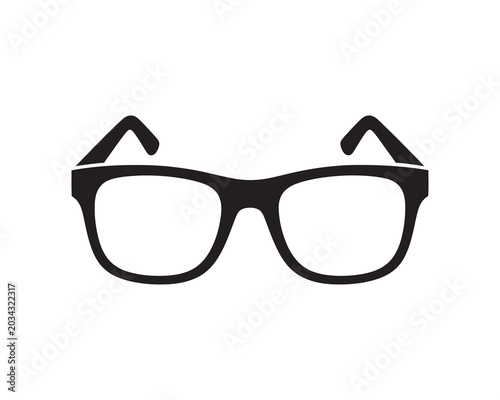 Black glasses icon, eyeglasses silhouette, spectacles outline