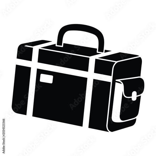Travel luggage bag suitcase for business and vacation trips vector icon