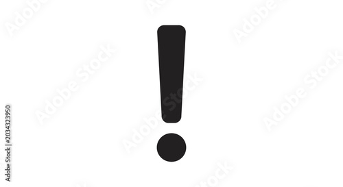 Tableau sur toile Exclamation mark silhouette on a white background
