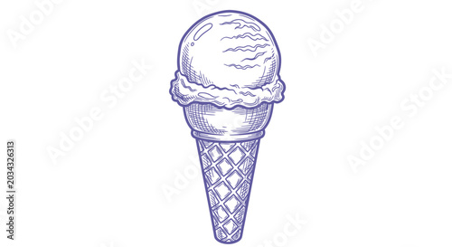 Hand drawn ice cream cone illustration