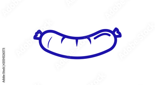 Sausage icon in blue outline on white background