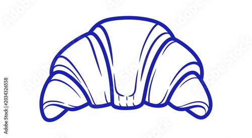 Croissant line art illustration